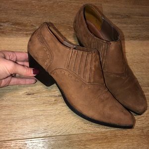 Camel Suede Booties